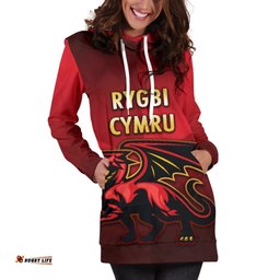 Wales Rugby Hoodie Dress Simple Style