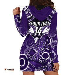 Personalised Dockers Football Hoodie Dress Fremantle Aboriginal Mix Polynesian Pattern
