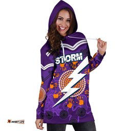 Storm Women's Hoodie Dress Indigenous Aboriginal Melbourne Sun Style