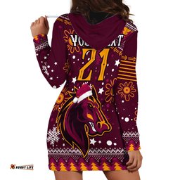 Custom Broncos Rugby Hoodie Dress Heart Of All Queenland Christmas Vibe Unique