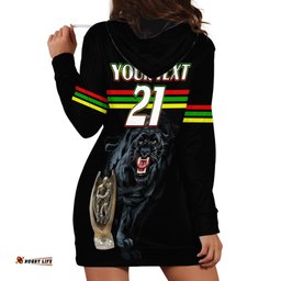 Custom Panther Premierships Hoodie Dress Go Champions Black Simple Style