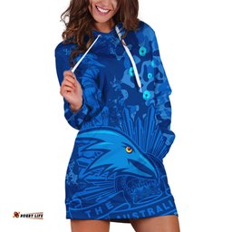 Custom Text And Number AFL ANZAC Adelaide Crows Hoodie Dress Camouflage
