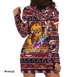 Brisbane Broncos Christmas Hoodie Dress Rugby Australia Mascot