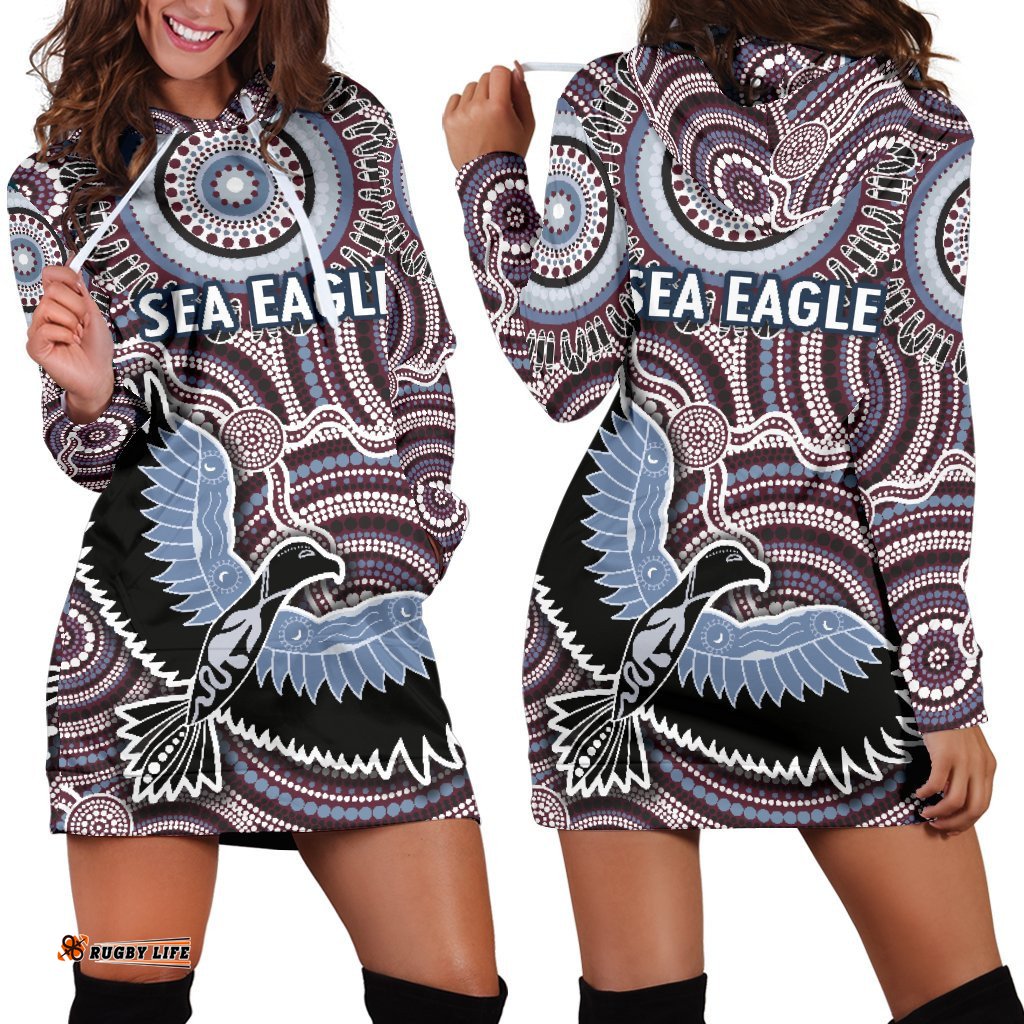 Warringah Women's Hoodie Dress Sea Eagles Indigenous