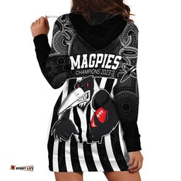 AFL Magpies Champions Hoodie Dress Proud Collingwood Aboriginal Vibe