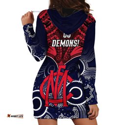 Melbourne Football Hoodie Dress Go Demons Aboriginal Mix Polynesian Pattern