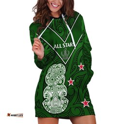 Aotearoa Rugby Hoodie Dress All Stars New Zealand Tiki Maori