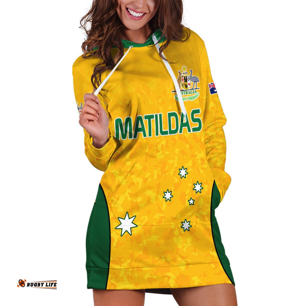 Australia Soccer Hoodie Dress Socceroos With Kangaroo Matildas