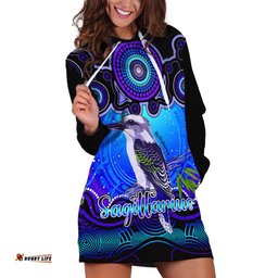 Personalised Australia Sagittarius Kookaburra Zodiac Hoodie Dress Auz Astrology Aboriginal Blue