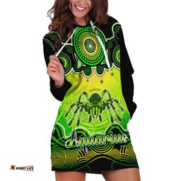 Personalised Australia Scorpio Tarantulas Spider Zodiac Hoodie Dress Auz Astrology Aboriginal Green