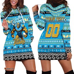 Personalized Titans Rugby Xmas Hoodie Dress Australia NRL Mascot