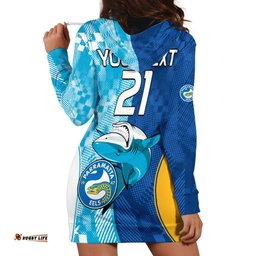 Custom NRL Shark Combine Eels Rugby Hoodie Dress Sporty Style
