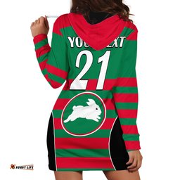 Custom Text And Number NRL Rabbitohs Rugby Hoodie Dress Simple Style