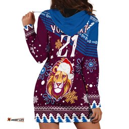Custom Lions Football Hoodie Dress Christmas Vibe