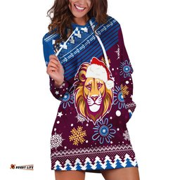 Custom Lions Football Hoodie Dress Christmas Vibe