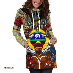 The Land Owns Us Aboriginal Women's Hoodie Dress