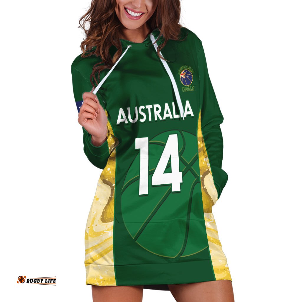 Custom Australia Basketball Hoodie Dress Go Champions Aussie Opals National Color