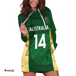 Custom Australia Basketball Hoodie Dress Go Champions Aussie Opals National Color