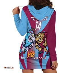 Custom NSW Blues And QLD Maroons Rugby Hoodie Dress 2024 Cockroaches Cane toads Together