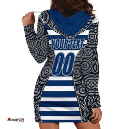 AFL Cats Hoodie Dress Mix Dot Aboriginal