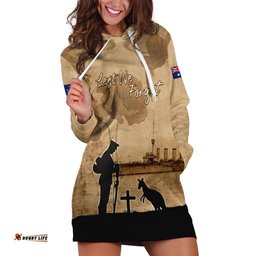 Australia ANZAC Day Hoodie Dress HMAS Sydney I Chatham-Class Light Cruiser