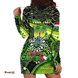 Merry Christmas Raiders Hoodie Dress Aboriginal Santa Rugby Mascot Canberra