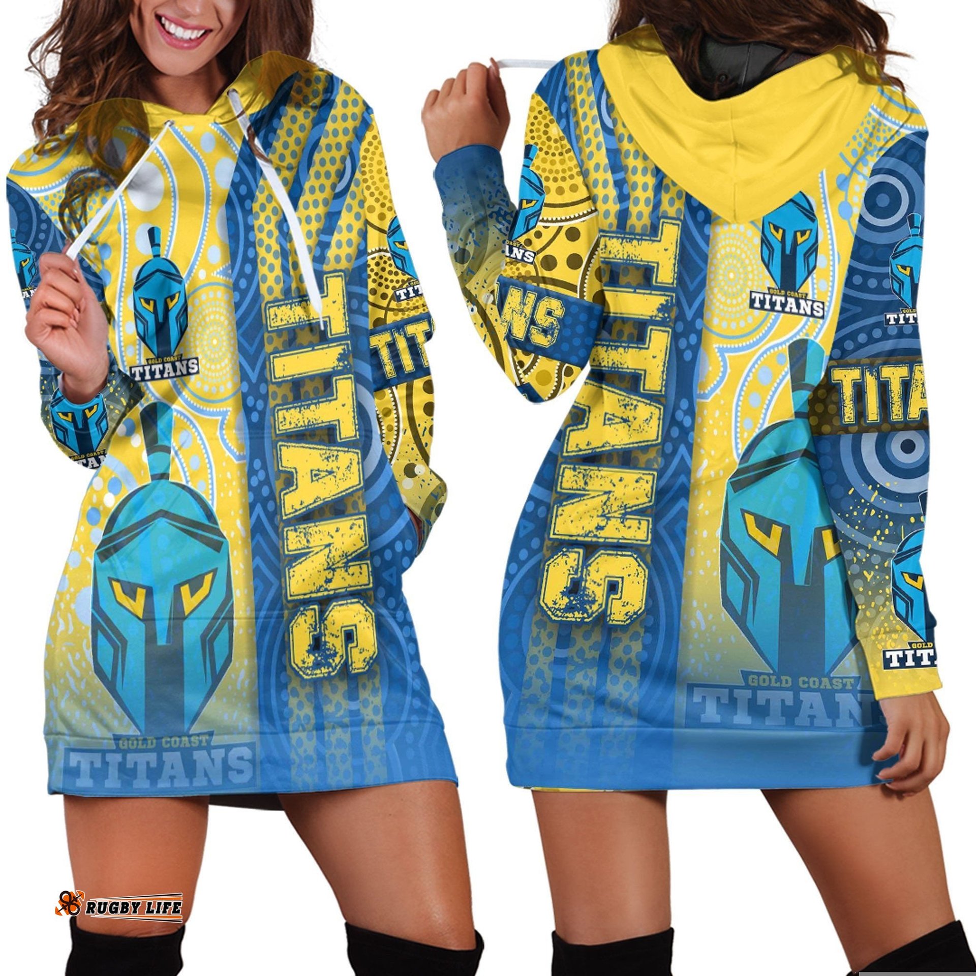 Vibe Hoodie Clothing Gold Coast Titans Sporty Style Hoodie Dress