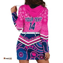 Custom Cowboys Rugby Christmas Hoodie Dress Merry Xmas Mix Aboriginal Art Pink Version
