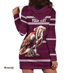 NRL Manly Warringah Christmas Personalised Hoodie Dress with Sea Eagles Mascot