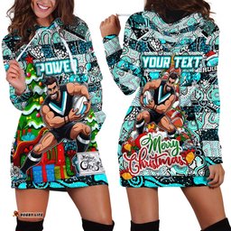 Custom Power Football Merry Christmas Hoodie Dress Indigenous Australian Art