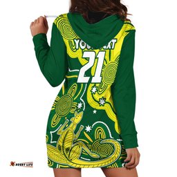 Custom Australia Cricket Hoodie Dress Go Aussie World Cup Aboriginal Style Unique