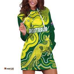 Custom Australia Cricket Hoodie Dress Go Aussie World Cup Aboriginal Style Unique