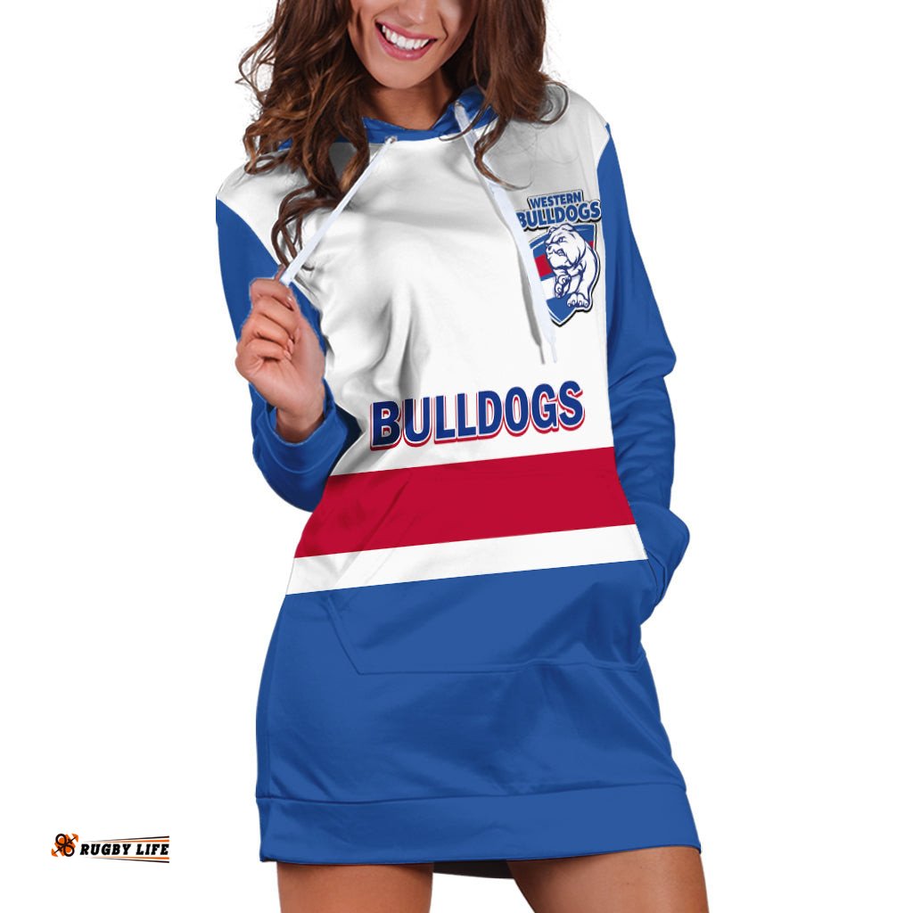 Personalised Western Bulldogs Football Hoodie Dress Go Doggies Sporty Style