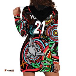 Custom Bombers Football Aboriginal Art Hoodie Dress NAIDOC Indigenous Tribal