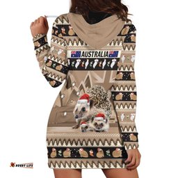 Aussie Echidna Hoodie Dress Merry Christmas