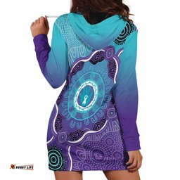 Australia Indigenous Hoodie Dress Suicide Prevention Month Ribbon Aboriginal Art