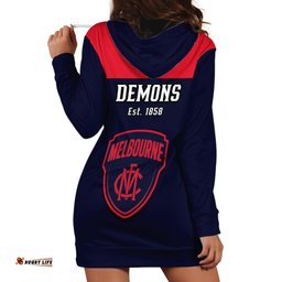 Melbourne Football Hoodie Dress Go Demons Sporty Style