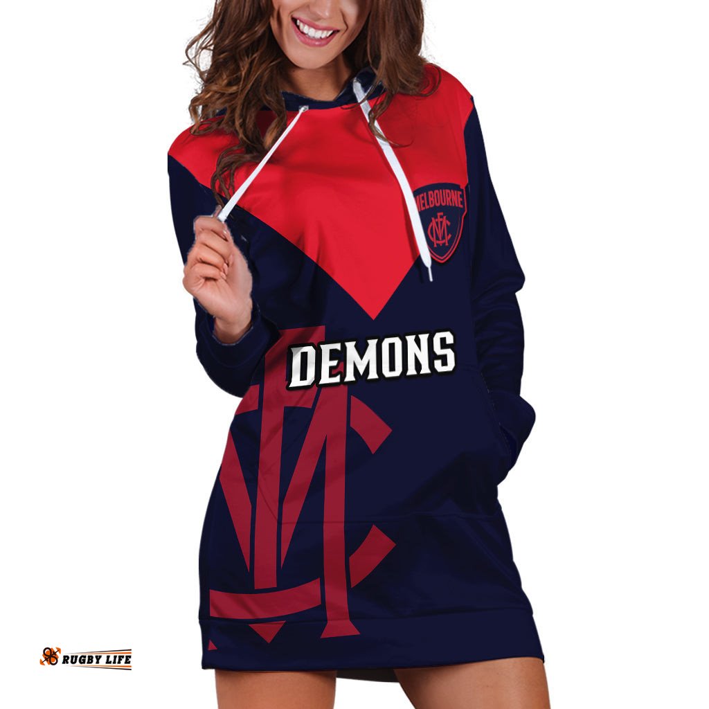 Melbourne Football Hoodie Dress Go Demons Sporty Style