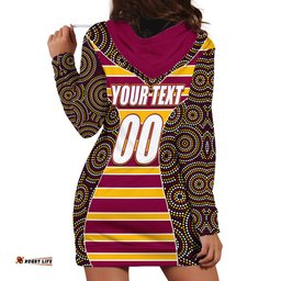 NRL Boncos Hoodie Dress Mix Dot Aboriginal