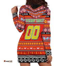 Personalized Suns Football Xmas Hoodie Dress Australia AFL Mascot