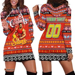 Personalized Suns Football Xmas Hoodie Dress Australia AFL Mascot