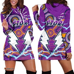 Storm Women Hoodie Dress Melbourne Indigenous Thunder