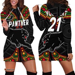 Custom Text And Number Panthers Liquorice Allsorts Rugby Aboriginal Hoodie Dress 05