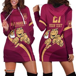 Custom QLD Maroons Cane Toad Hoodie Dress Queensland Origin No1