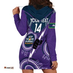 Custom NRL Storm NAIDOC Week Hoodie Dress Keep The Fire Burning Indigenous Art