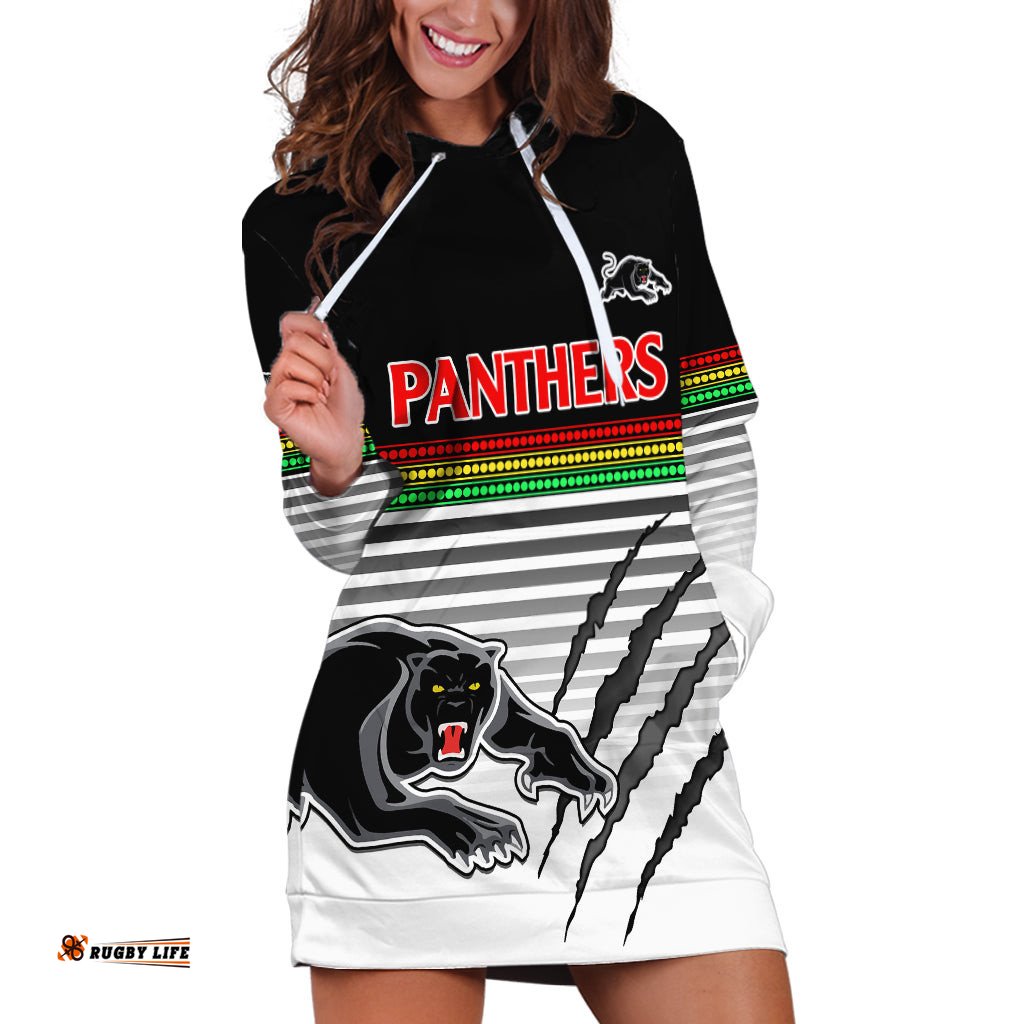 Penrith Panthers Rugby Hoodie Dress Authentic Permiers Black Version