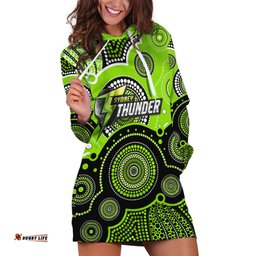 Custom Text And Number Thunders BBL Hoodie Dress Aboriginal Patterns