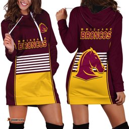 Broncos Rugby Hoodie Dress Sporty Style Maroon Version