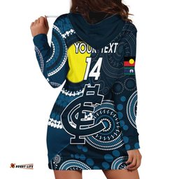 Custom AFL Carlton NAIDOC Week Hoodie Dress Keep The Fire Burning Indigenous Art