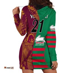 Custom NRL Rabbitohs and Broncos Hoodie Dress Sporty Style
